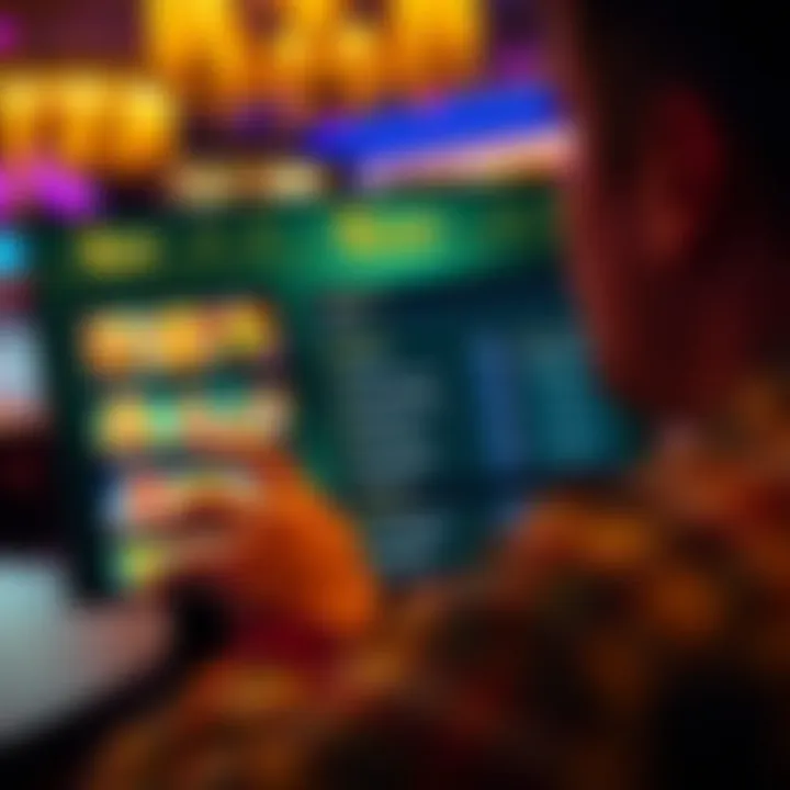 User navigating the King Billy Casino website displaying game options and account settings