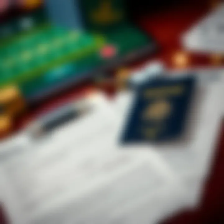 Documents including passport and utility bill laid out for verification