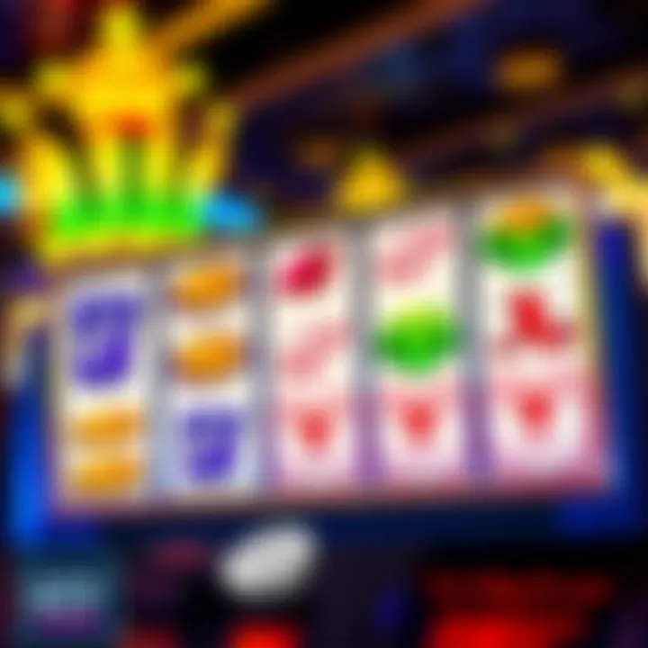 Illustration of a digital slot machine with coins and wagering requirement icons representing bonus rules