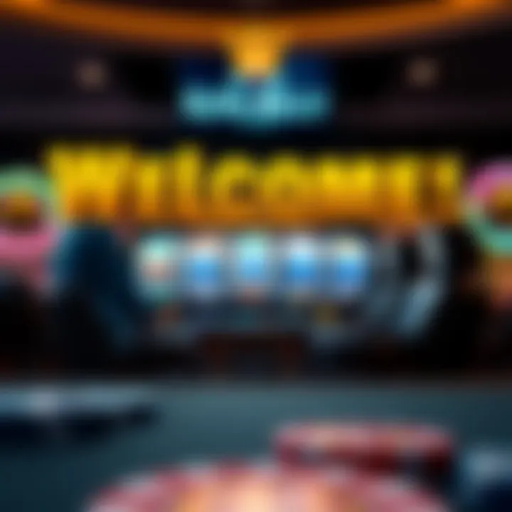 King Billy Casino welcome bonus with casino chips and slot machine symbols