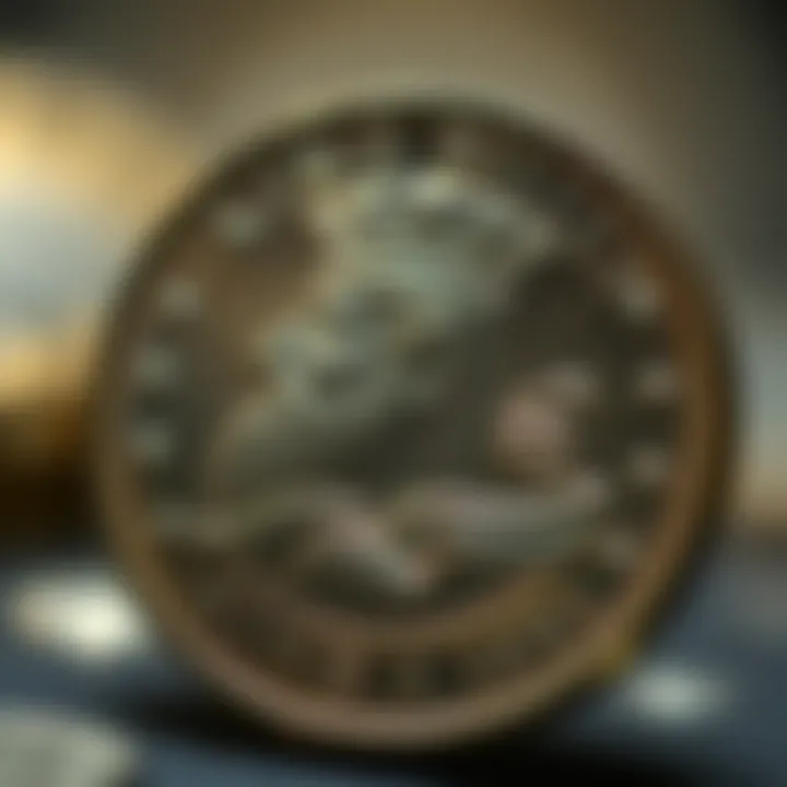 Close-up of a King Billy coin showcasing detailed engravings and metallic sheen