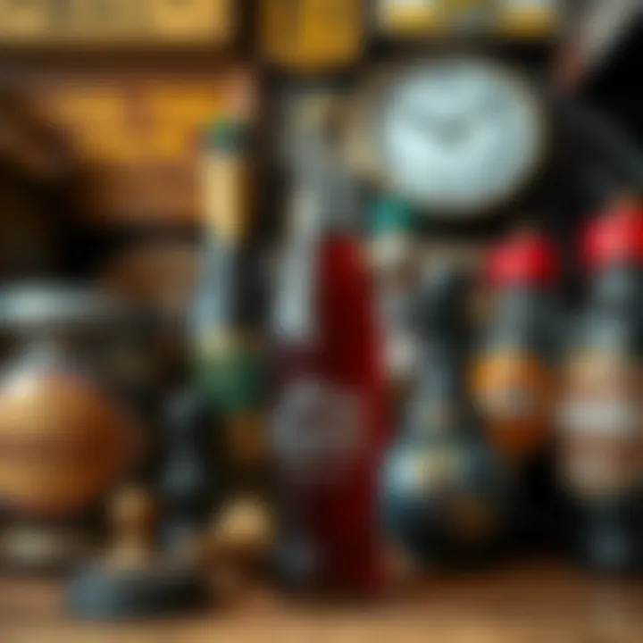Collection of Australian memorabilia featuring King Billy Coke Bottle and cultural artifacts
