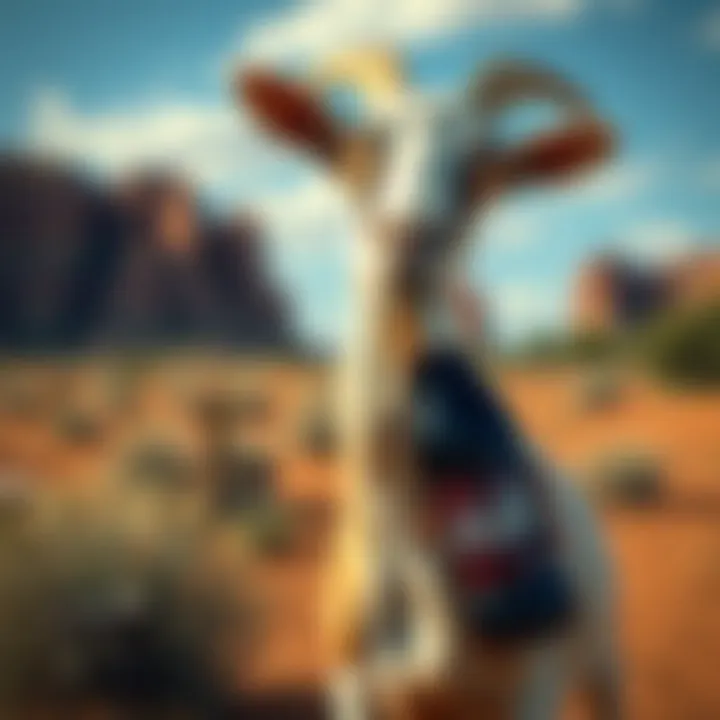 A whimsical goat holding a classic Coke bottle against an Australian outback backdrop