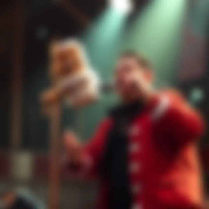 King Billy Cokebottle performing on stage with a microphone