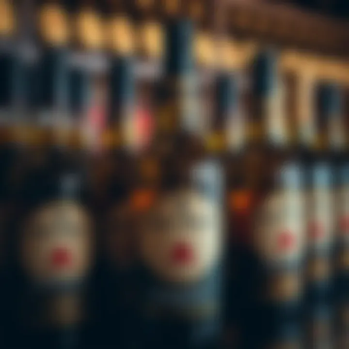 Vintage bottles of King Billy Fortified Wine showcasing label design and amber liquid inside