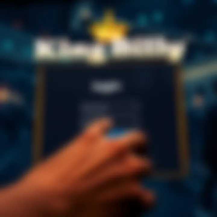 User entering login credentials on King Billy platform