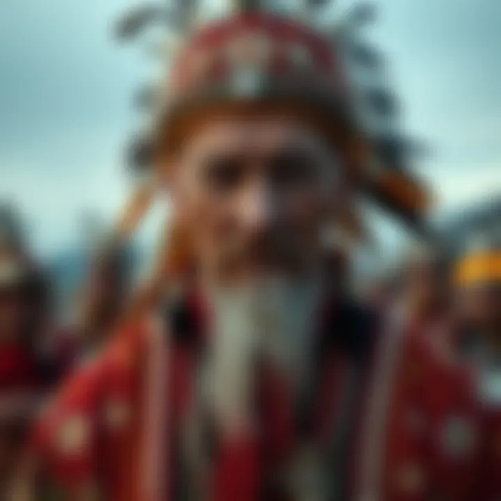Portrait of King Billy Lynch showcasing traditional Indigenous attire and cultural significance