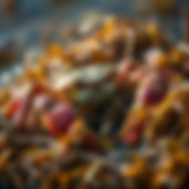 King Billy Mud Crab in Its Natural Coastal Habitat King Billy mud crab resting among seaweed in Tasmania’s coastal waters