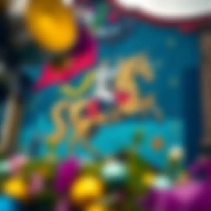 Vibrant King Billy mural featuring a historic figure on horseback with symbolic elements in Belfast