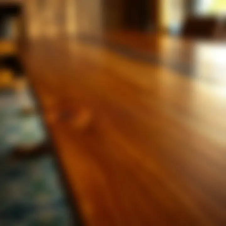 Close-up view of a King Billy pine table showcasing the distinct grain and warm tones of the Australian timber