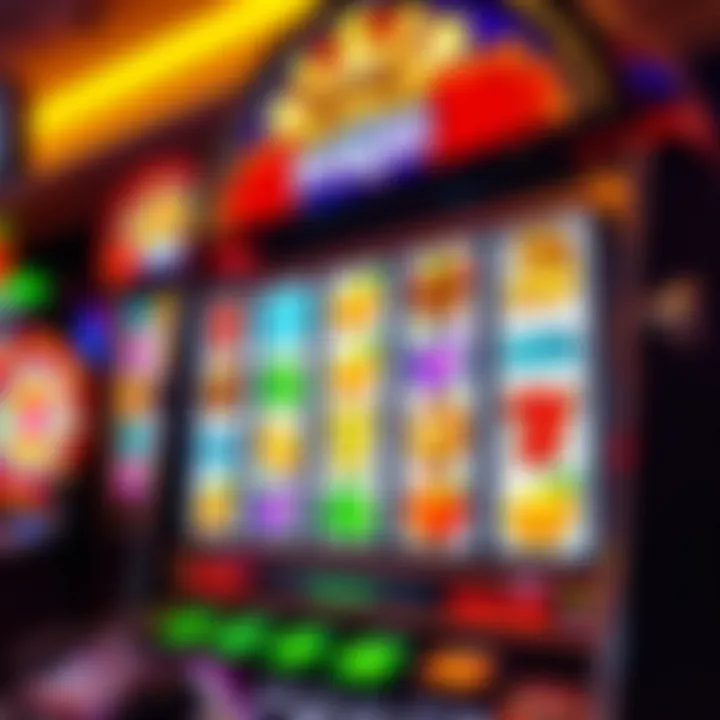 Vibrant online slot machine with various colorful symbols on the reels