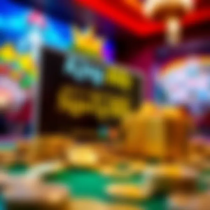 Illustration of a casino welcome bonus offer with coins and a gift box symbolizing rewards