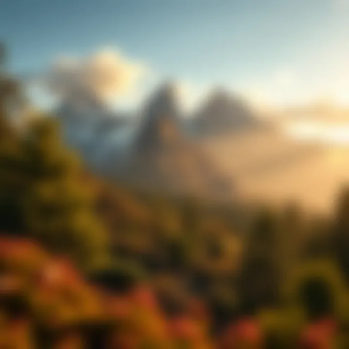 Scenic view of Cradle Mountain wilderness with lush greenery and towering peaks