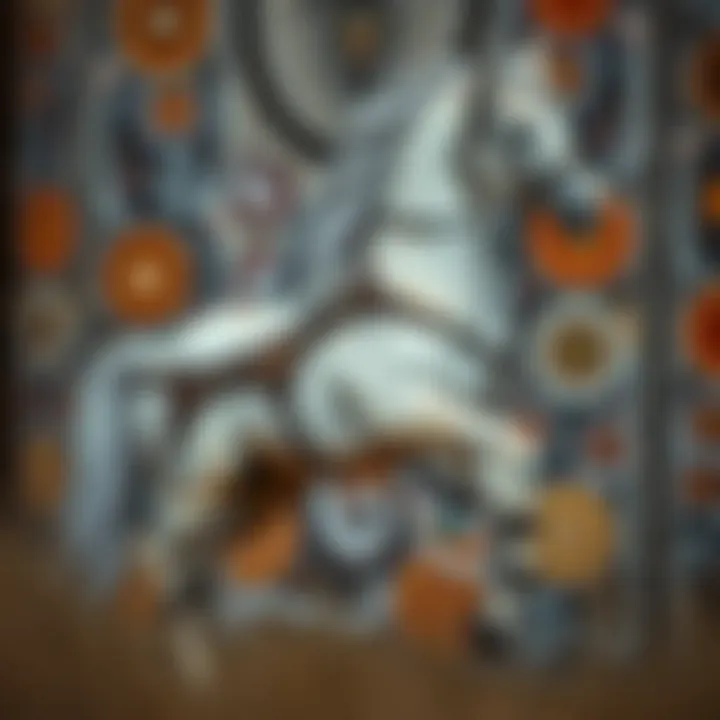 Indigenous Australian Artwork Featuring King Billy White Horse Traditional Indigenous Australian artwork depicting a white horse intertwined with cultural symbols