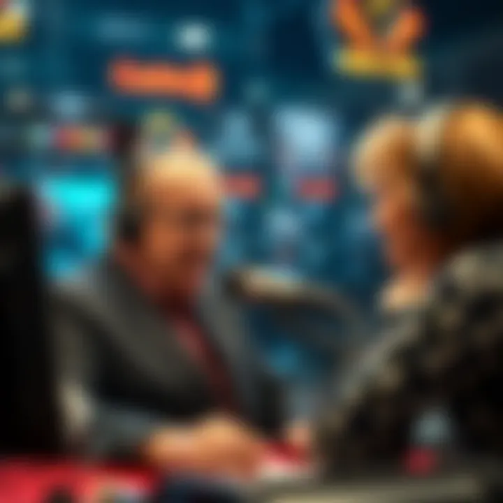 Larry King conducting a lively interview on a radio broadcast