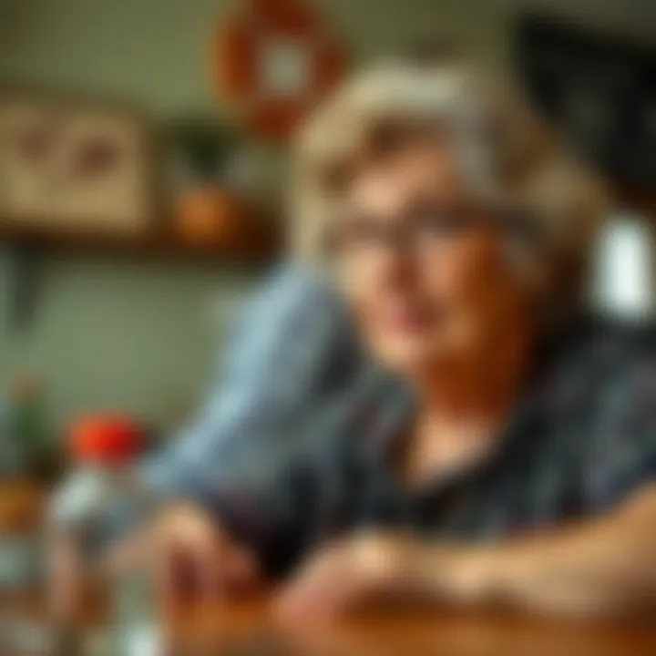 Illustration of a classic mother-in-law character in vintage Australian comedy setting