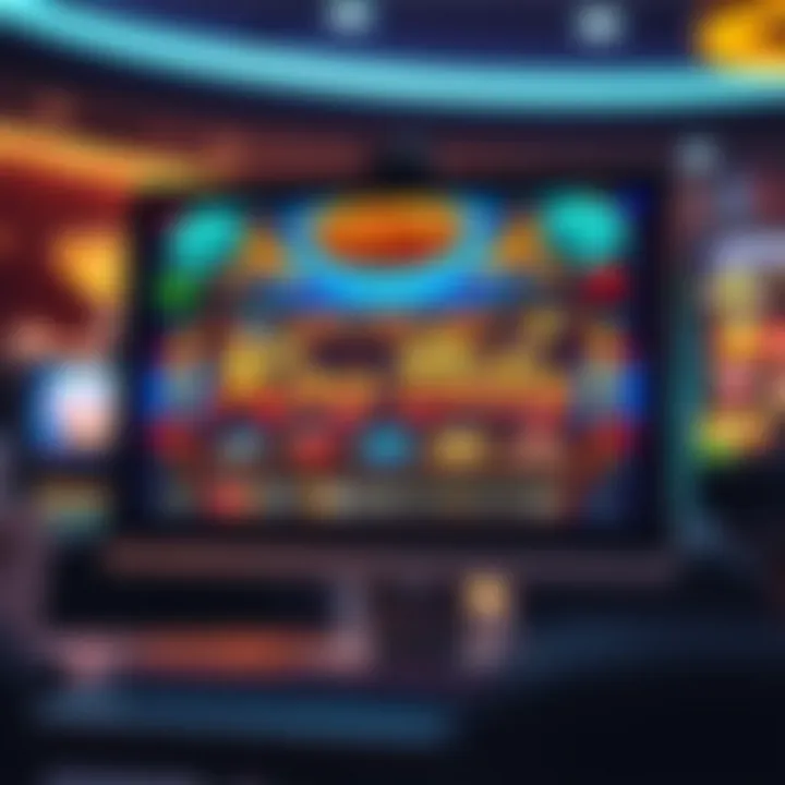 Illustration of a computer screen displaying popular King Billy pokies with dynamic graphics