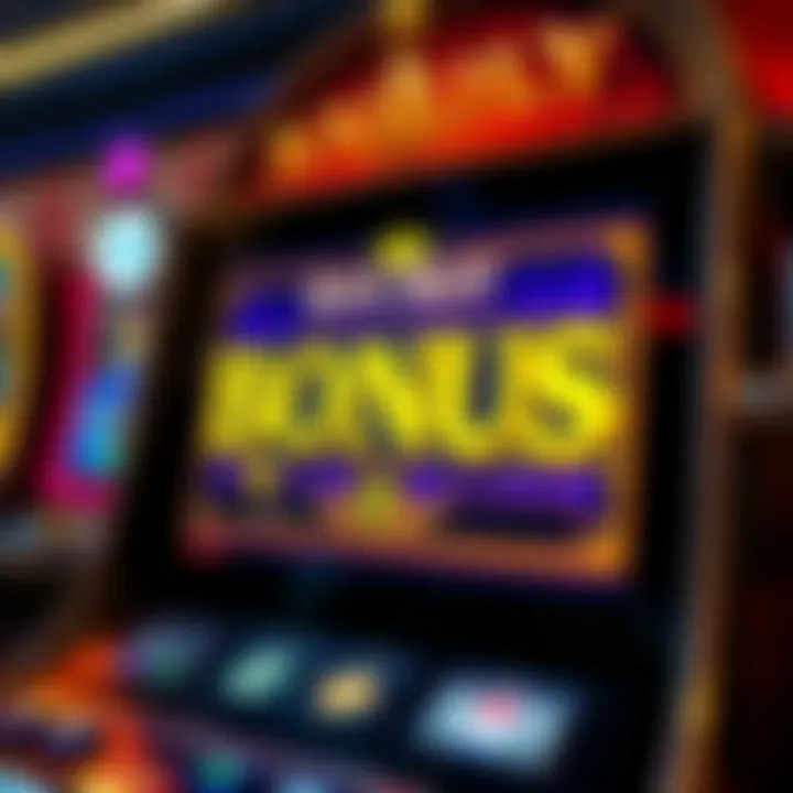 Slot machine displaying bonus notification at King Billy Casino