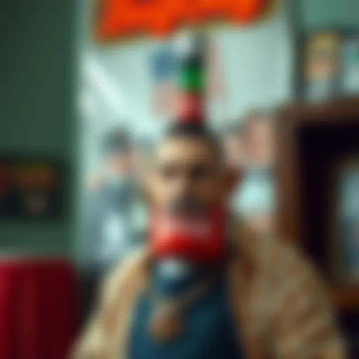 Vintage poster featuring King Billy Cokebottle in character with a distinctive comedic style