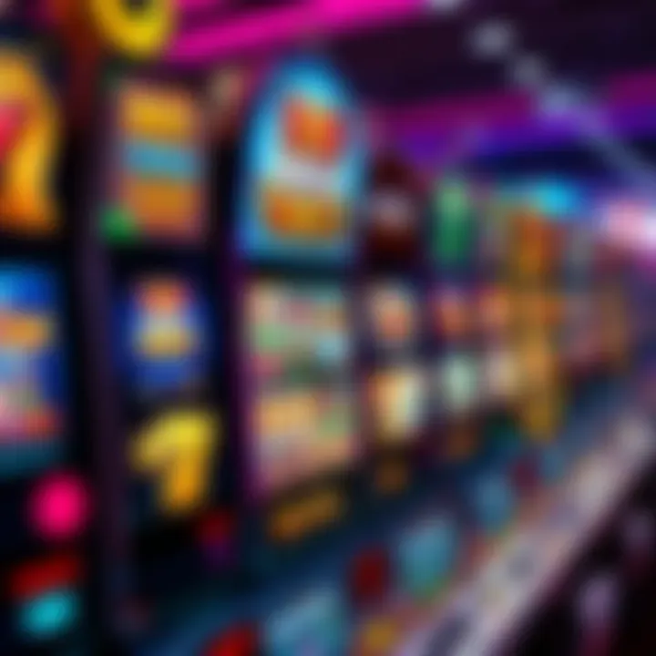 Colorful online casino game interface showing various slot machine options
