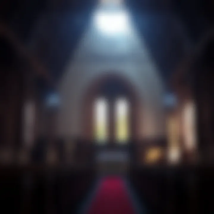 Historic church interior representing the influence of Christianity on Tasmanian Aboriginal communities in the 19th century