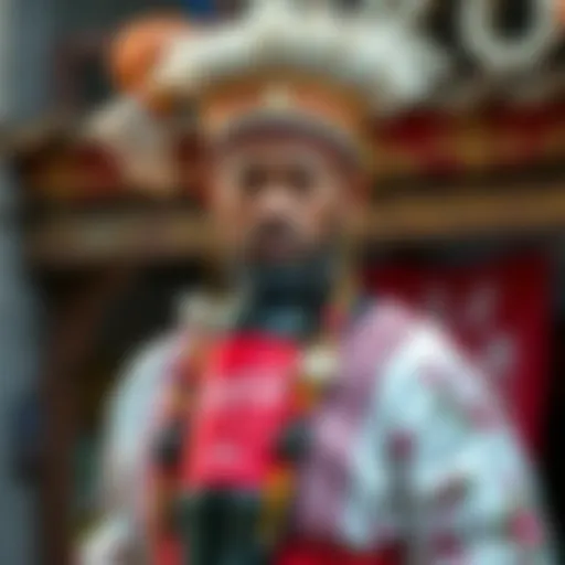 Portrait of King Billy Coke Bottle showcasing traditional attire and cultural symbolism