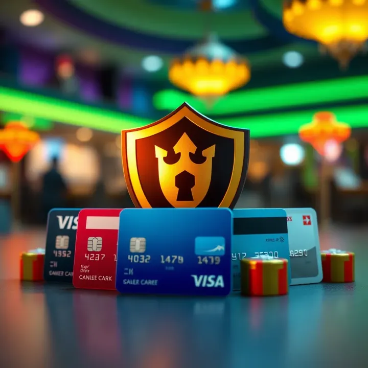 Secure Payment Methods at Casino King Billy Secure digital payment methods icons including credit cards and e-wallets with a shield symbolizing safety