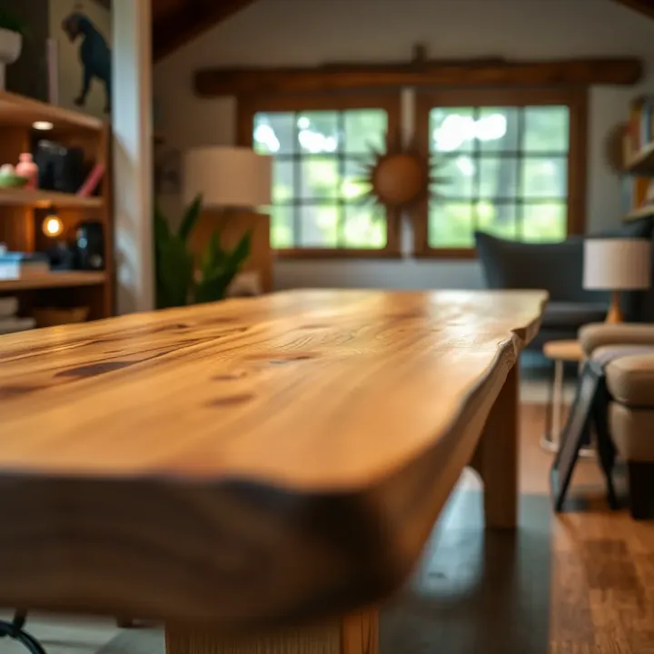 Artisan Craftsmanship in King Billy Pine Furniture Artisan-crafted King Billy pine table with smooth finish highlighting craftsmanship and natural beauty