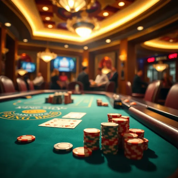 Classic Table Games Experience at King Billy Casino Casino table with cards and chips under soft lighting showcasing classic table game action