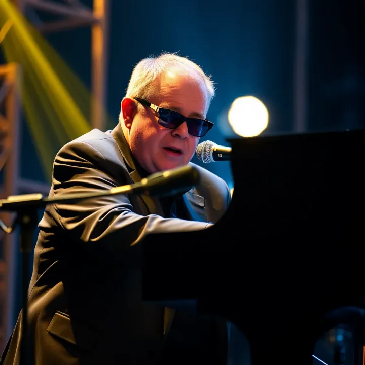 Billy Joel performing at a piano with an intense focus reflecting his storytelling style