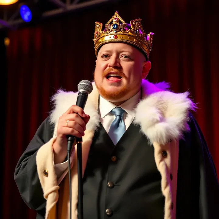 King Billy Cokebottle Performing Stand-Up Comedy Portrait of King Billy Cokebottle performing stand-up comedy on stage