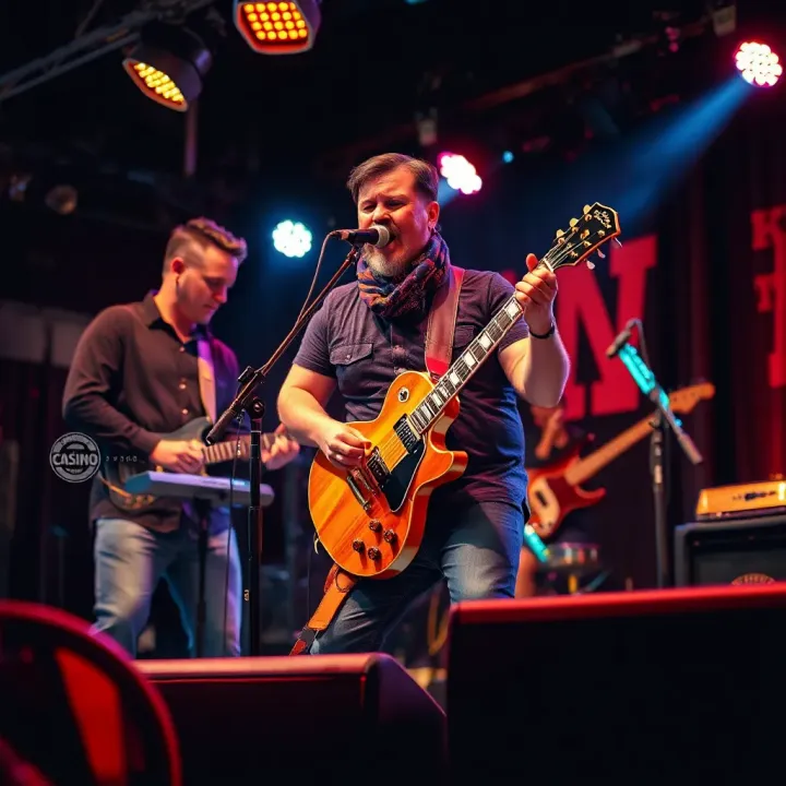 King Billy Band performing on stage with traditional instruments and vibrant lighting