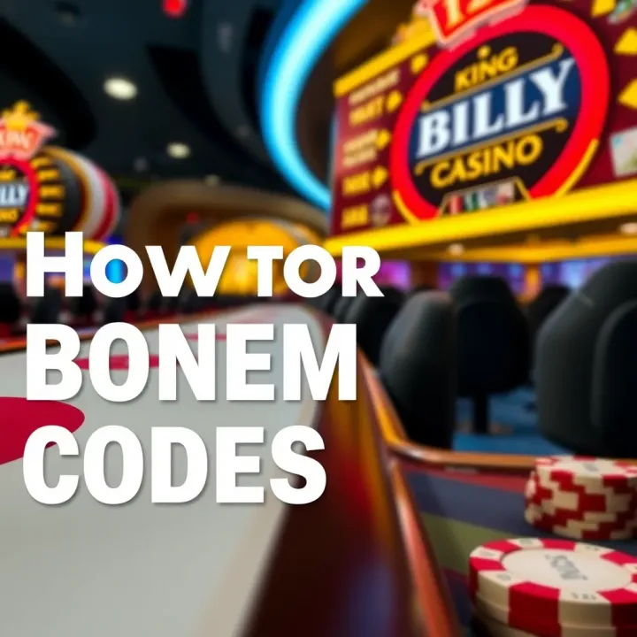 Visual representation of redeeming bonus codes on King Billy Casino platform