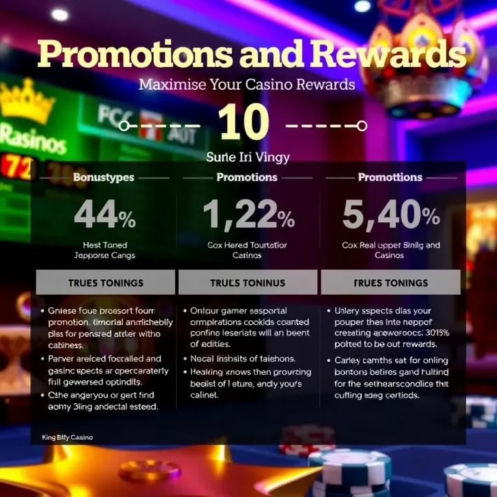 Graphic showing various types of online casino promotions and their benefits