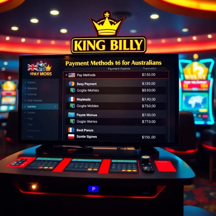 Payment Methods Tailored for Australian Users at King Billy Casino User-friendly payment options screen highlighting methods suitable for Australian transactions