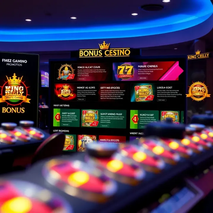 Overview of King Billy Casino Bonus Centre and Available Promotions Interface of King Billy Casino Bonus Centre with highlighted promotions and terms