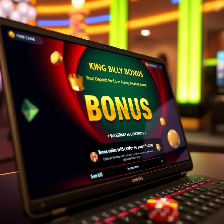 Illustration of online casino interface showing bonus claim and wagering information
