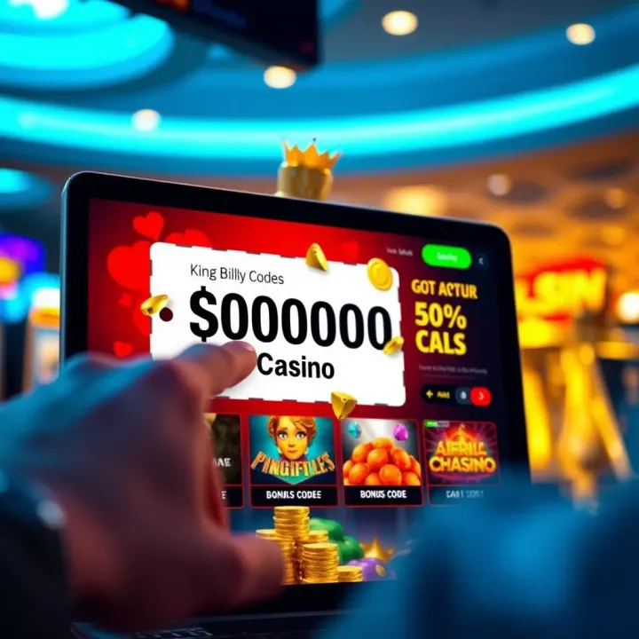 Illustration of a digital coupon code being applied on a casino website interface