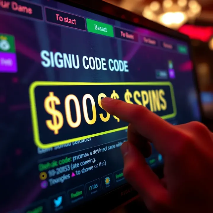 Close-up of a digital bonus code being entered on an online casino platform