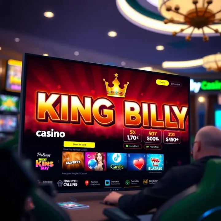 King Billy Casino online interface showcasing bonus codes for returning players