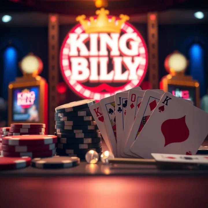 Understanding King Billy Casino Bonus Terms and Tips Casino chips and cards arranged next to a glowing sign