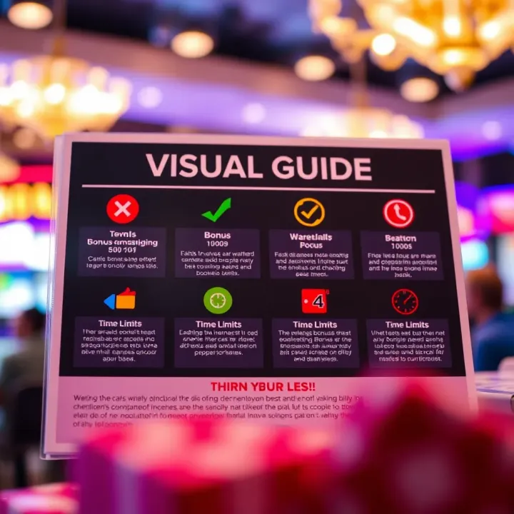 Visual Guide to Casino Bonus Terms and Conditions Graphic illustrating bonus terms and conditions with icons for wagering and time limits
