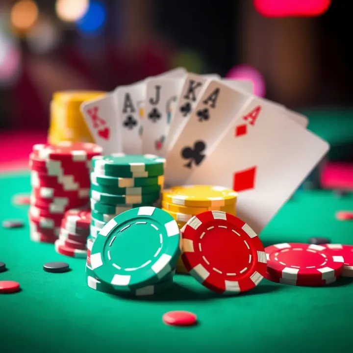 Colorful casino chips and playing cards symbolizing various bonus types offered by King Billy Casino