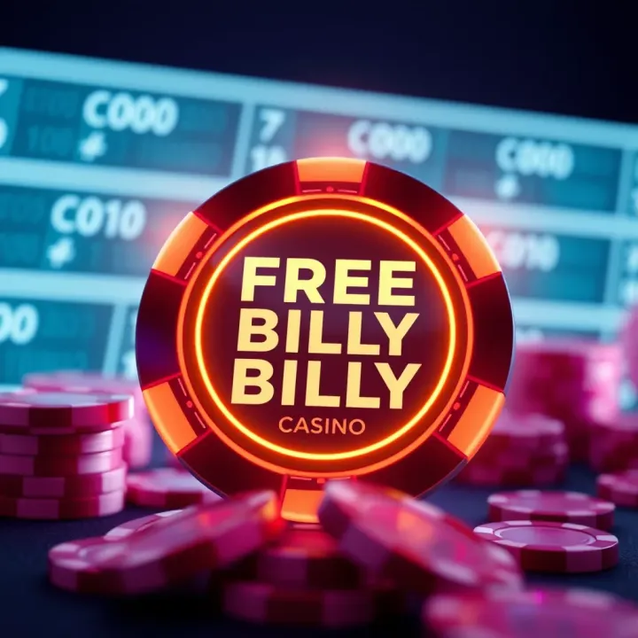 Visual Representation of King Billy Casino Free Chip Codes Illustration of a glowing casino chip with digital code symbols in the background representing free chip codes