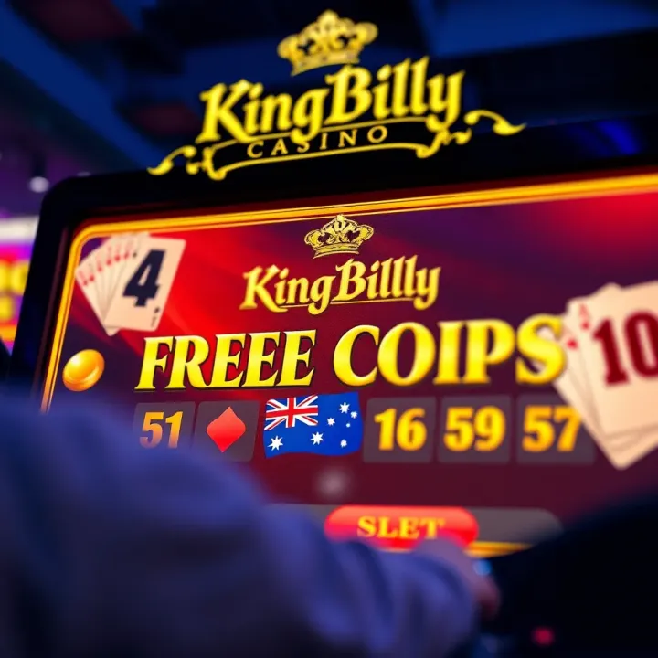 King Billy Casino Interface Featuring Free Chip Codes Illustration of King Billy Casino interface highlighting free chip codes section