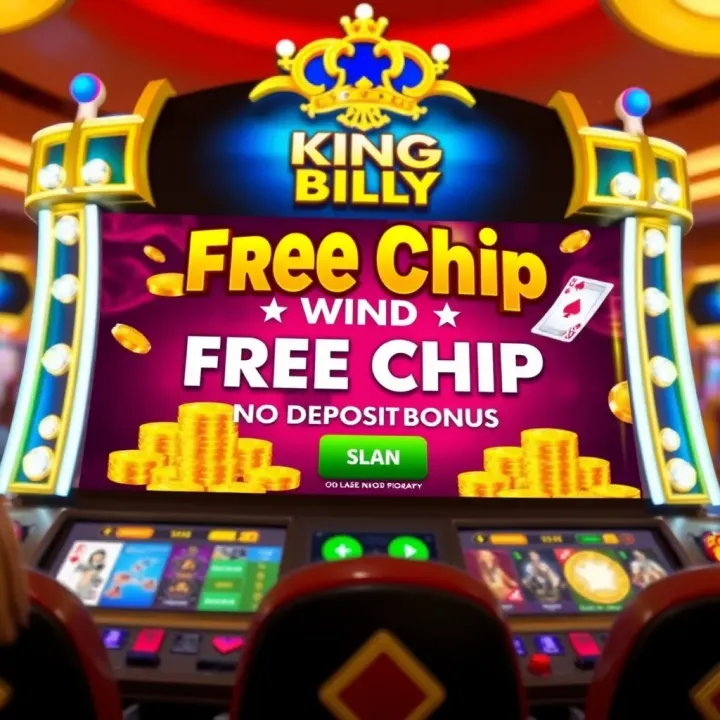 King Billy Casino interface showcasing the free chip no deposit bonus offer