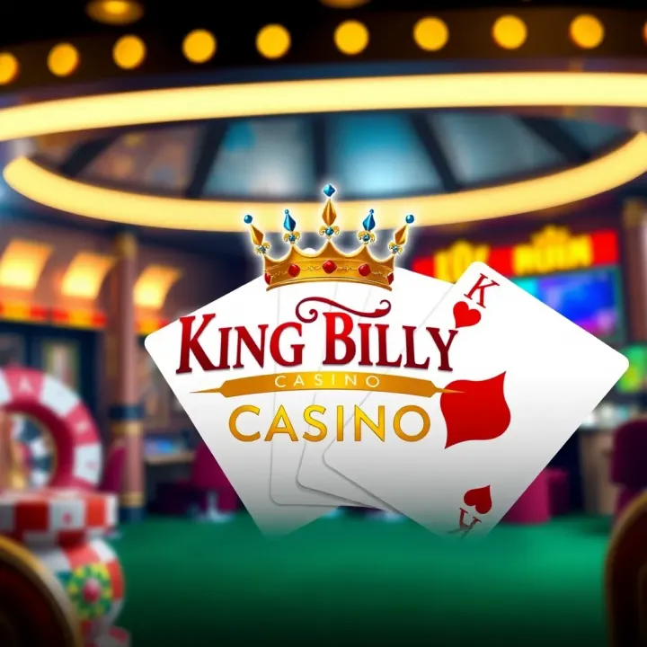 King Billy Casino logo with a crown and playing cards symbolizing free spins promotion