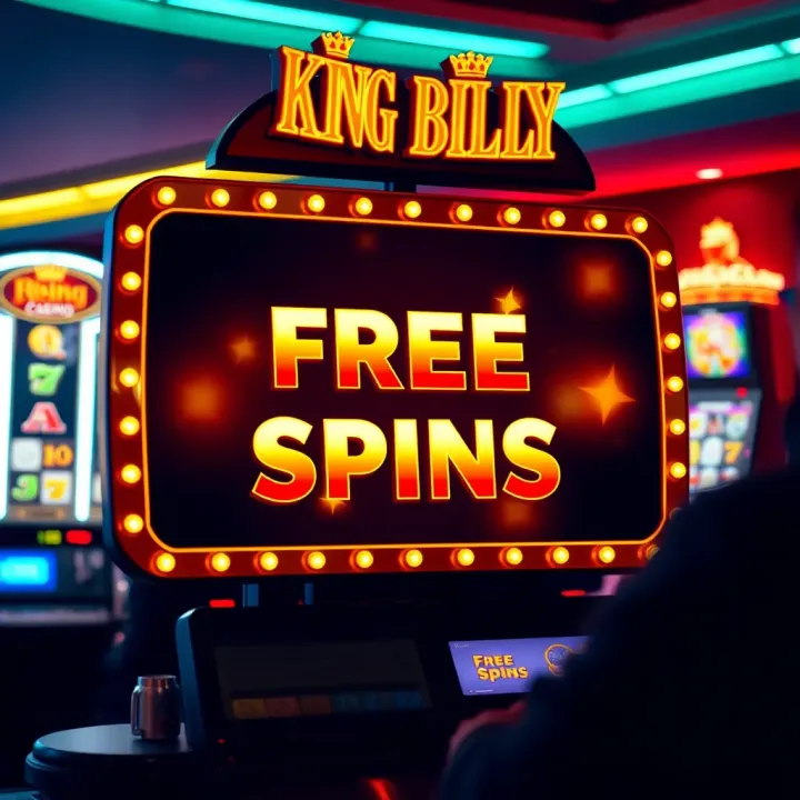 King Billy Casino Free Spins Promotion Display Interface displaying free spins promotion on King Billy Casino platform