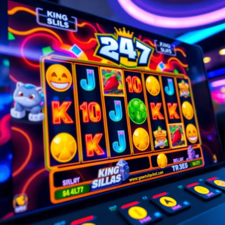 Exciting Slot Game Screen at King Billy Casino Online casino interface showing a vibrant slot game screen with spinning reels and colorful symbols
