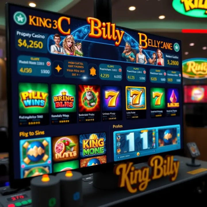 King Billy Casino Game Variety Showcase Online casino interface displaying various slot games and betting options